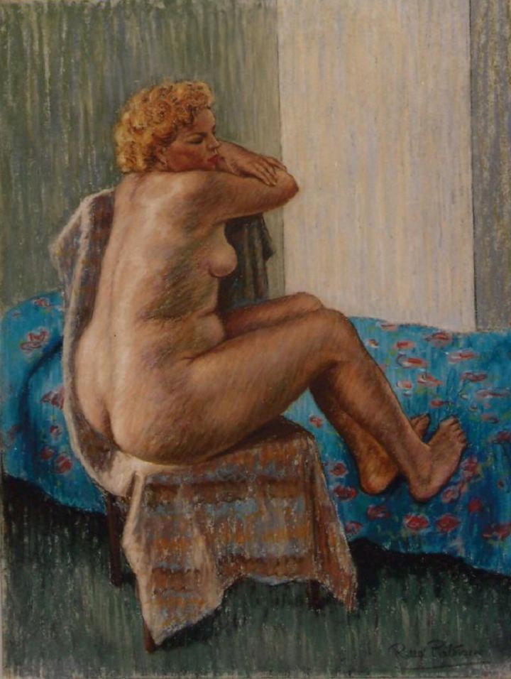 Cristina. Desnudo. Valencia. Pastel. Año 1953